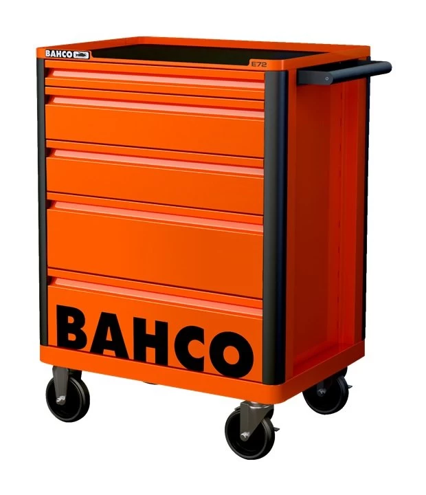 Bahco 1472K5 E72 5 Drawer 26" Mobile Roller Cabinet Orange 3 Bahco 1472K5 E72 5 Drawer 26" Mobile Roller Cabinet Orange