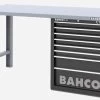Bahco 1495KH8BKWB18TS Heavy Duty Low Height Steel Top Workbench With 8 Drawer Black Cabinet 1800mm Long