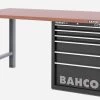 Bahco 1495KH8BKWB18TD Heavy Duty Low Height MDF Top Workbench With 8 Drawer Black Cabinet 1800mm Long -Stahlwille Store 1495KHWB15TD black