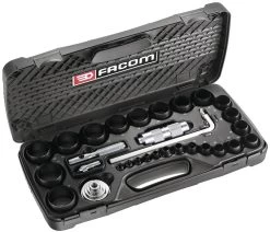 Facom 245.J2A 26 Piece Gasket Punch Kit Cutting Capacity 3-50mm (Punch) &amp; 44-420mm (Calipers)
