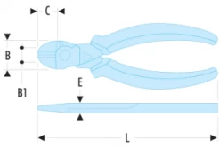 Facom 391A.14VE 1000V VDE Insulated Electricians Side Cutting Pliers (Snips) 140mm -Stahlwille Store 391A.14G 1