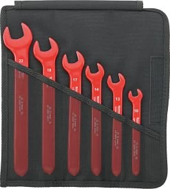 Stahlwille 12160/6 VDE 1000V Insulated 6 Piece Single Open End Spanner Set 10-22mm