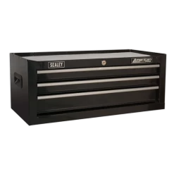 Sealey AP22BSTACK 14 Drawer Tool Box Stack - Roll Cab, Top &amp; Mid Chests - Black -Stahlwille Store AP223B