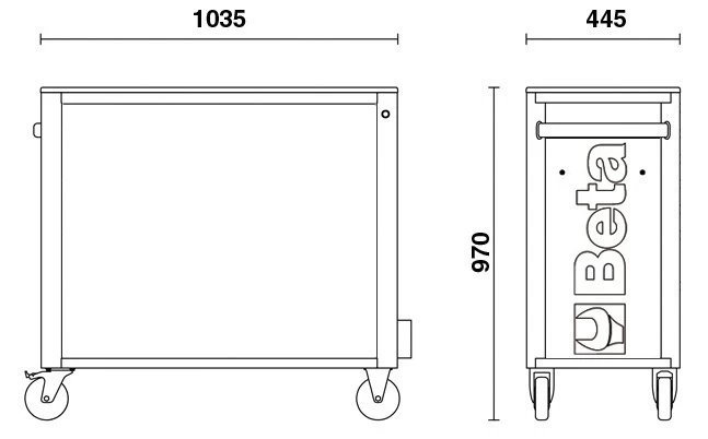 Beta RSC24AXL/7-O 7 Drawer Extra Long Mobile Roller Cabinet With Anti-Tilt System - Orange 4 Beta RSC24AXL/7-O 7 Drawer Extra Long Mobile Roller Cabinet With Anti-Tilt System - Orange - Image 2