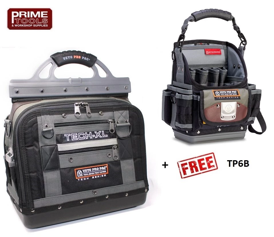 Veto Pro Pac TECH-XL Tool Bag + TP6B FREE 3 Veto Pro Pac TECH-XL Tool Bag + TP6B FREE