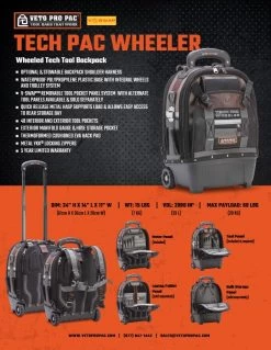 Veto Pro Pac TECH-PAC WHEELER Backpack Rolling Tool Bag + TP6B FREE 13 Veto Pro Pac TECH-PAC WHEELER Backpack Rolling Tool Bag + TP6B FREE -Stahlwille Store Tech Pac Wheeler Final Sell Sheet