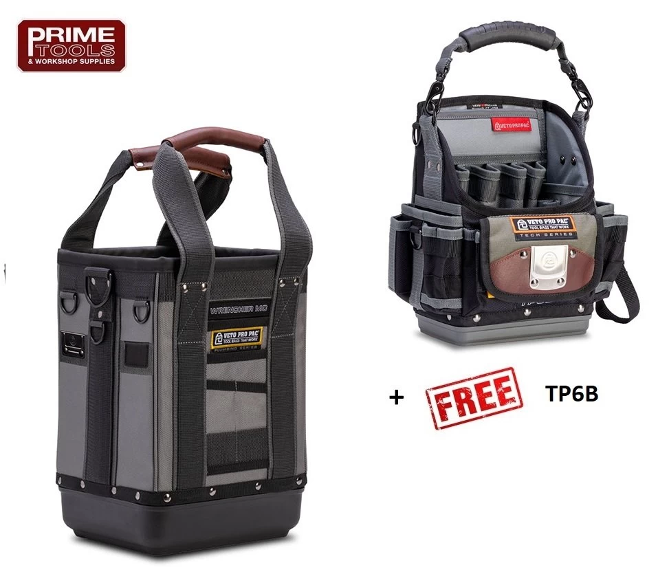 Veto Pro Pac WRENCHER-MC Open Top Plumbing Tool Bag + TP6B FREE 3 Veto Pro Pac WRENCHER-MC Open Top Plumbing Tool Bag + TP6B FREE