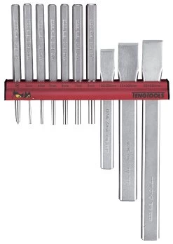 Teng WRPC10 10 Piece Punch &amp; Chisel Set On Wall Rack