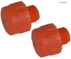 Thor 73-408PF Replacement Orange Plastic Face For Wooden & Plastic Handle Hammer 25mm - 2 Pack