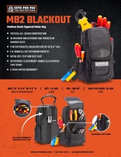 Veto Pro Pac MB2 BLACKOUT Meter Bag / Tool Pouch -Stahlwille Store mb2 blackout final sell sheet webres